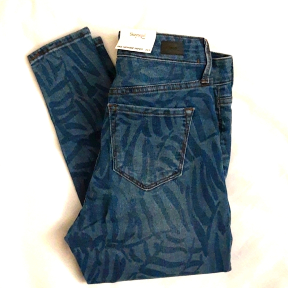 Women's Skinnygirl Paul High-Rise Denim Jeans Zebra Animal Print, Blue